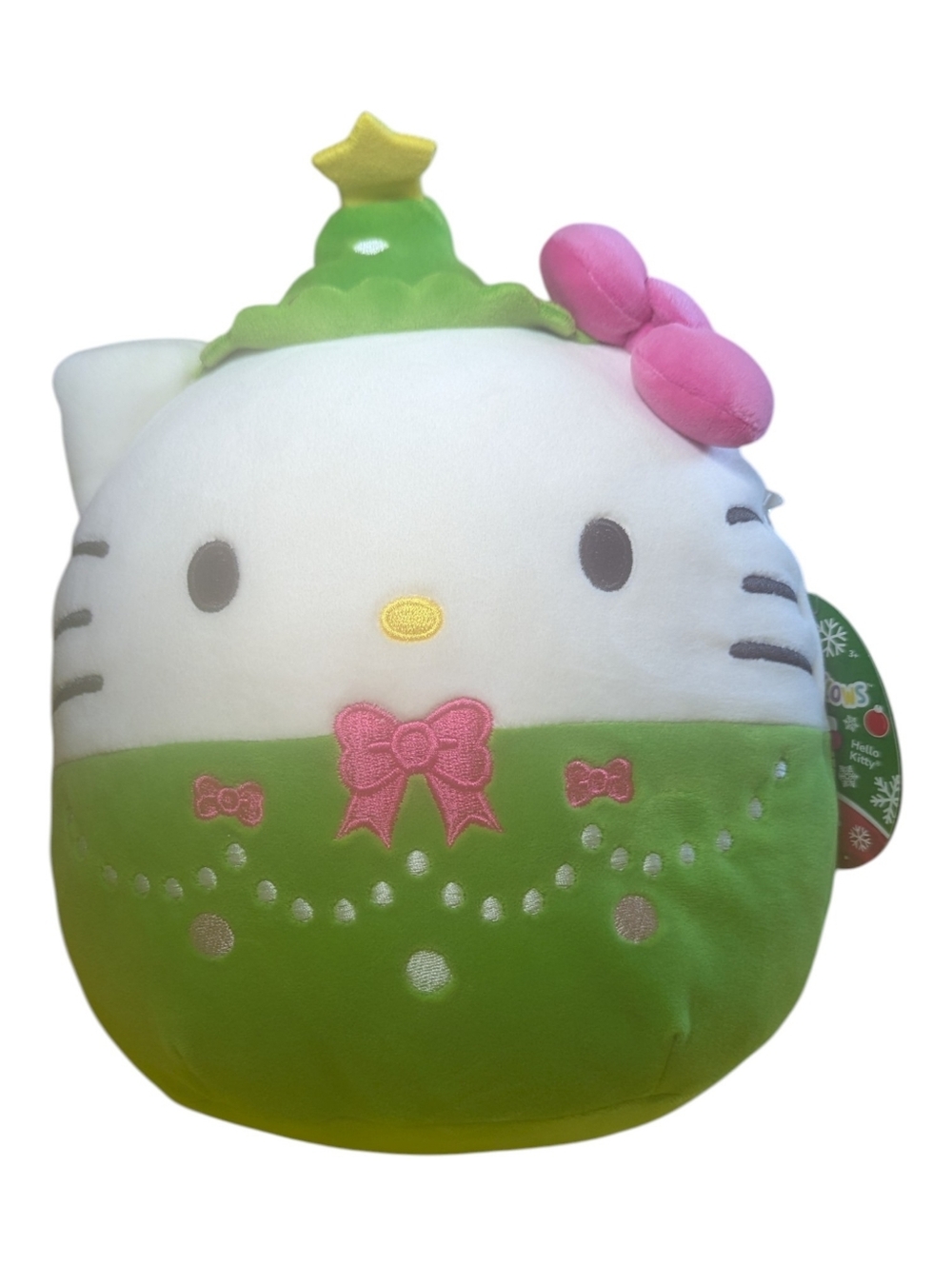 Squishmallows Hello Kitty Holiday Plush Green Christmas Tree 8 Inch